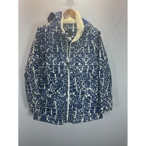 BURTON PROWESS INSULATED SKI JACKET WOMEN MD Blue bold Print "Sodalite Delftone"